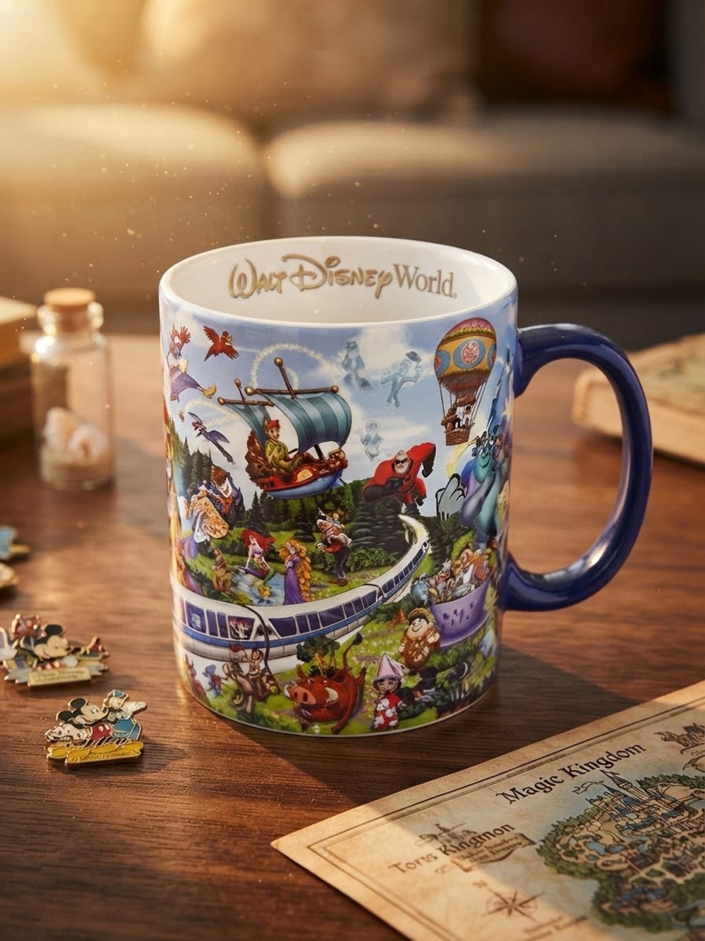 Walt Disney World "Storybook" Multi-Character Ceramic Mug